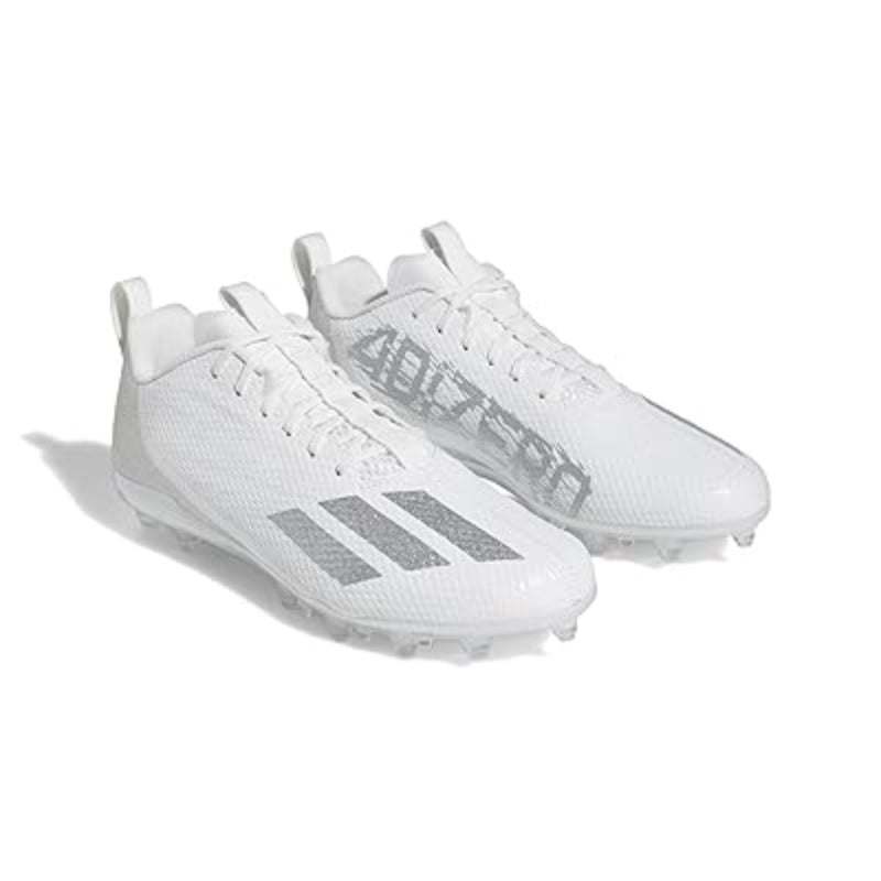 Adidas Men's Adizero Spark Football Shoe White Silver Metallic White