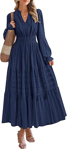 Long Sleeve Women's Wedding Dress Navy