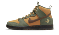 Nike SB Dunk High Shoes Carbon Green Cider-Wheat Gold Pass-Port