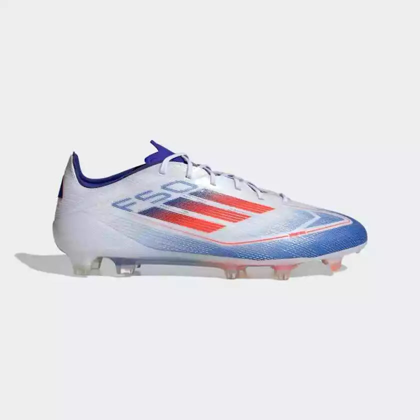 adidas F50 Elite Laceless Soft Ground Soccer Cleats Cloud White Solar Red Lucid Blue